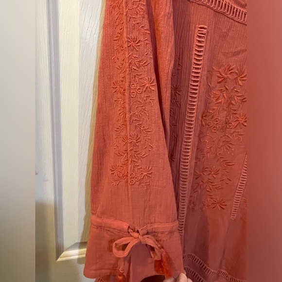 Frock & Frill Boho Coral Dress with Embroidery details size 8 NWT - Picture 3 of 8